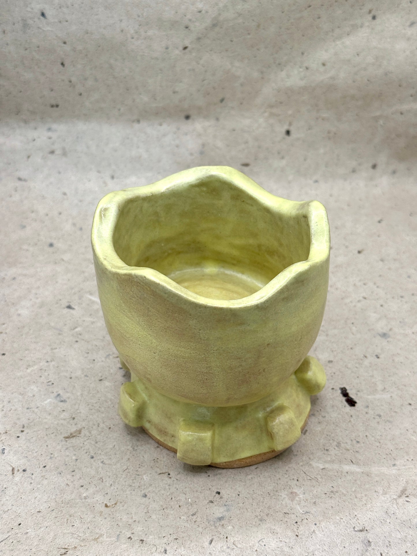 Handmade Yellow Ceramic Vessel
