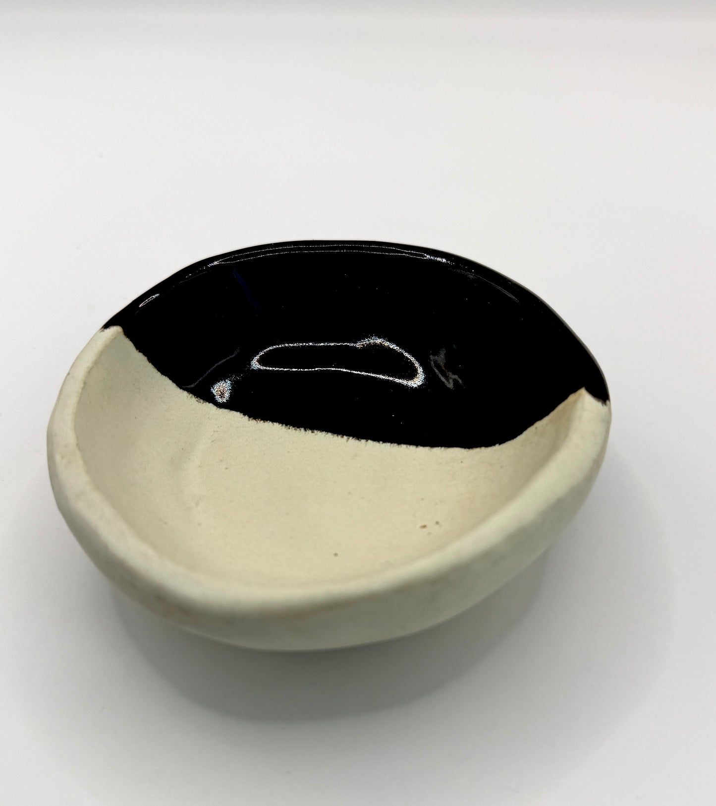 Small Black and White Ceramic Bowl – “Cookie” Vessel by Bunzy