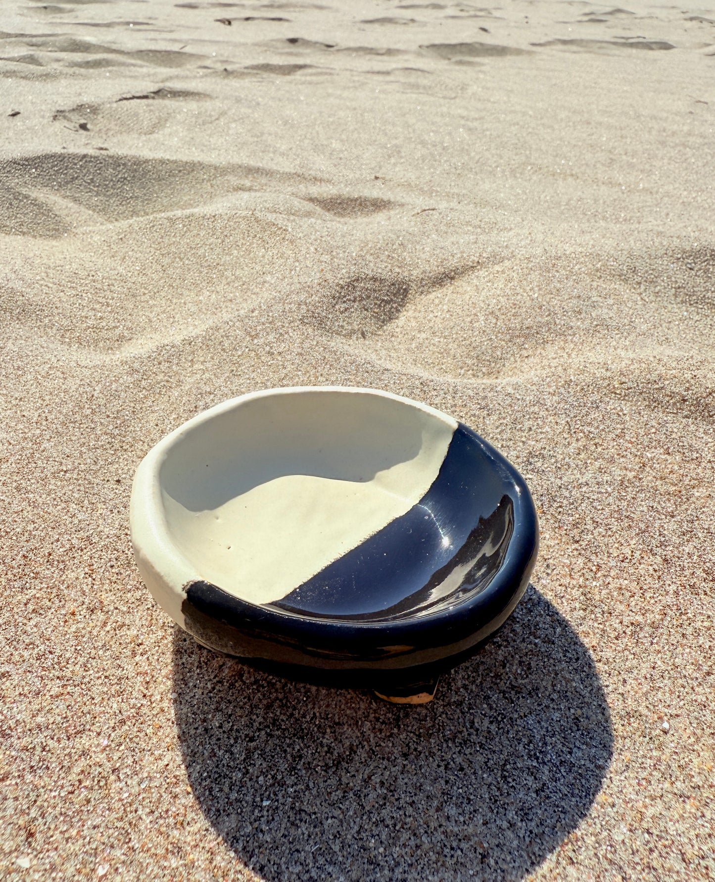 Small Black and White Ceramic Bowl – “Cookie” Vessel by Bunzy