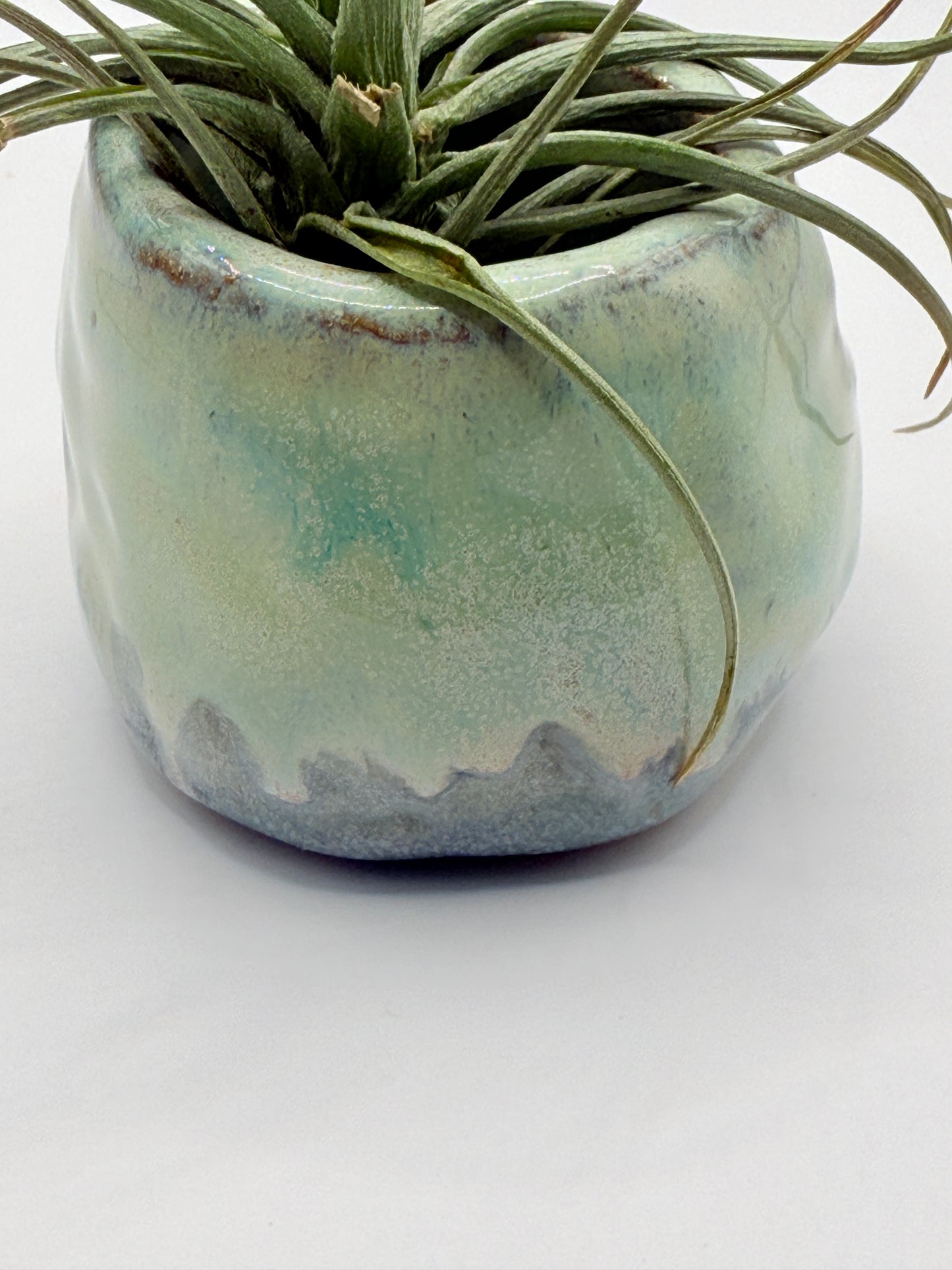 Winter Green Small Ceramic Vessel – Handmade Pottery by Bunzy