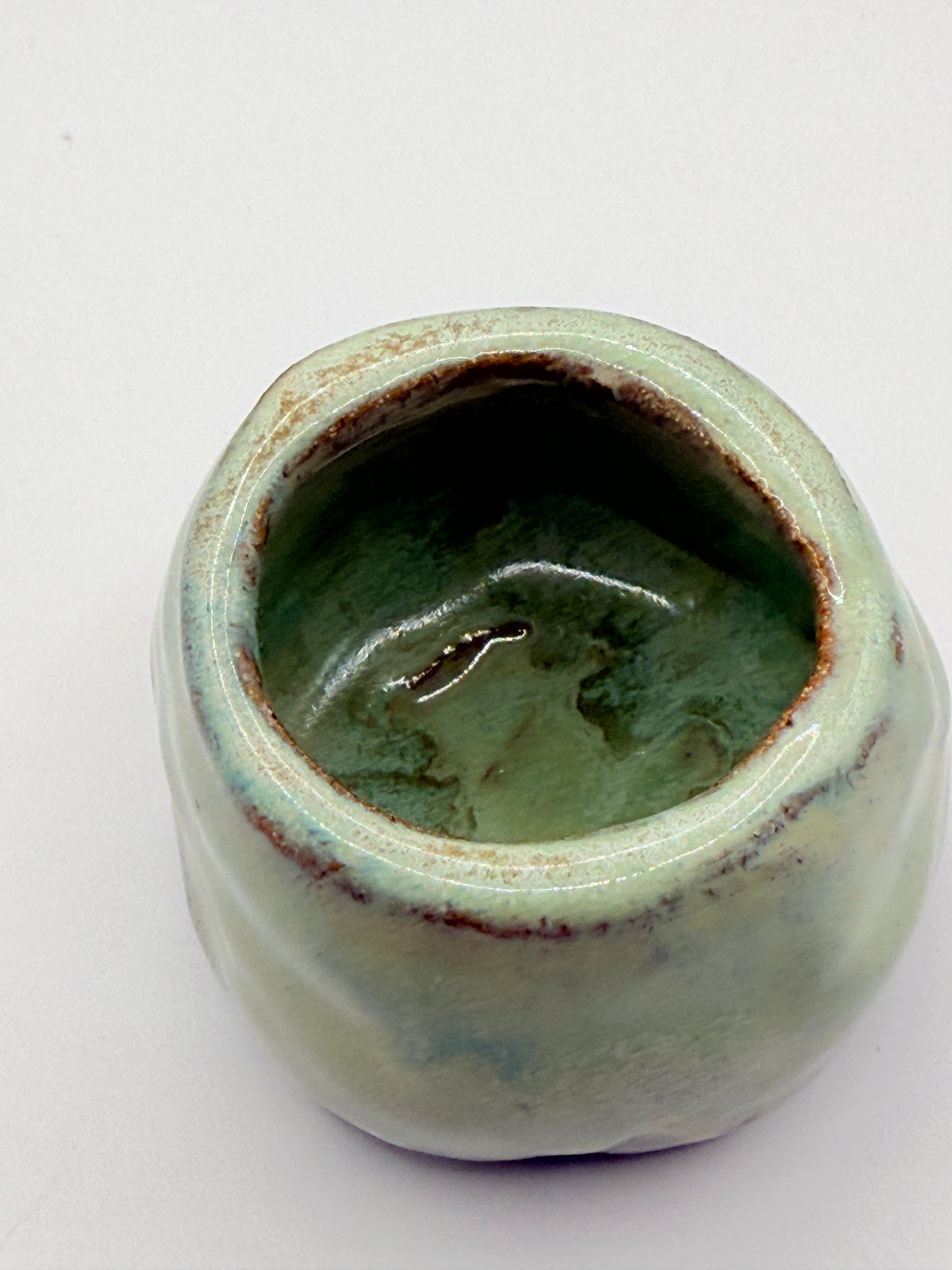 Winter Green Small Ceramic Vessel – Handmade Pottery by Bunzy