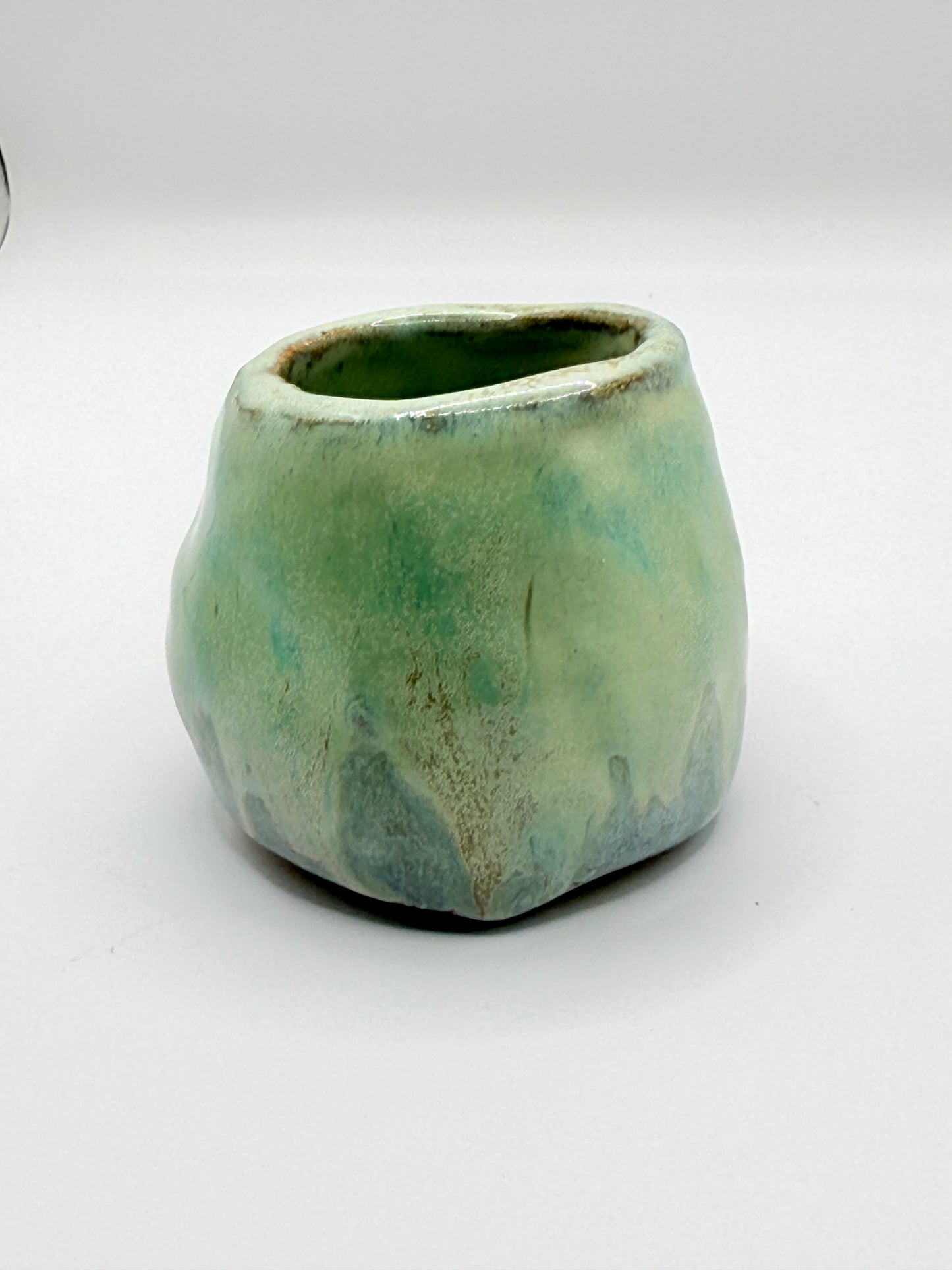 Winter Green Small Ceramic Vessel – Handmade Pottery by Bunzy
