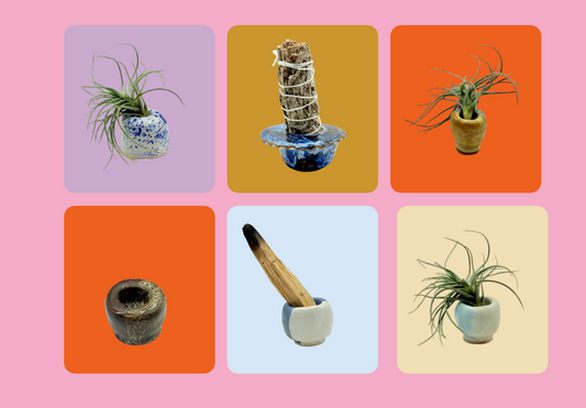 Small Ceramic Airplant Holder – Handmade Minimalist Vessel by Bunzy