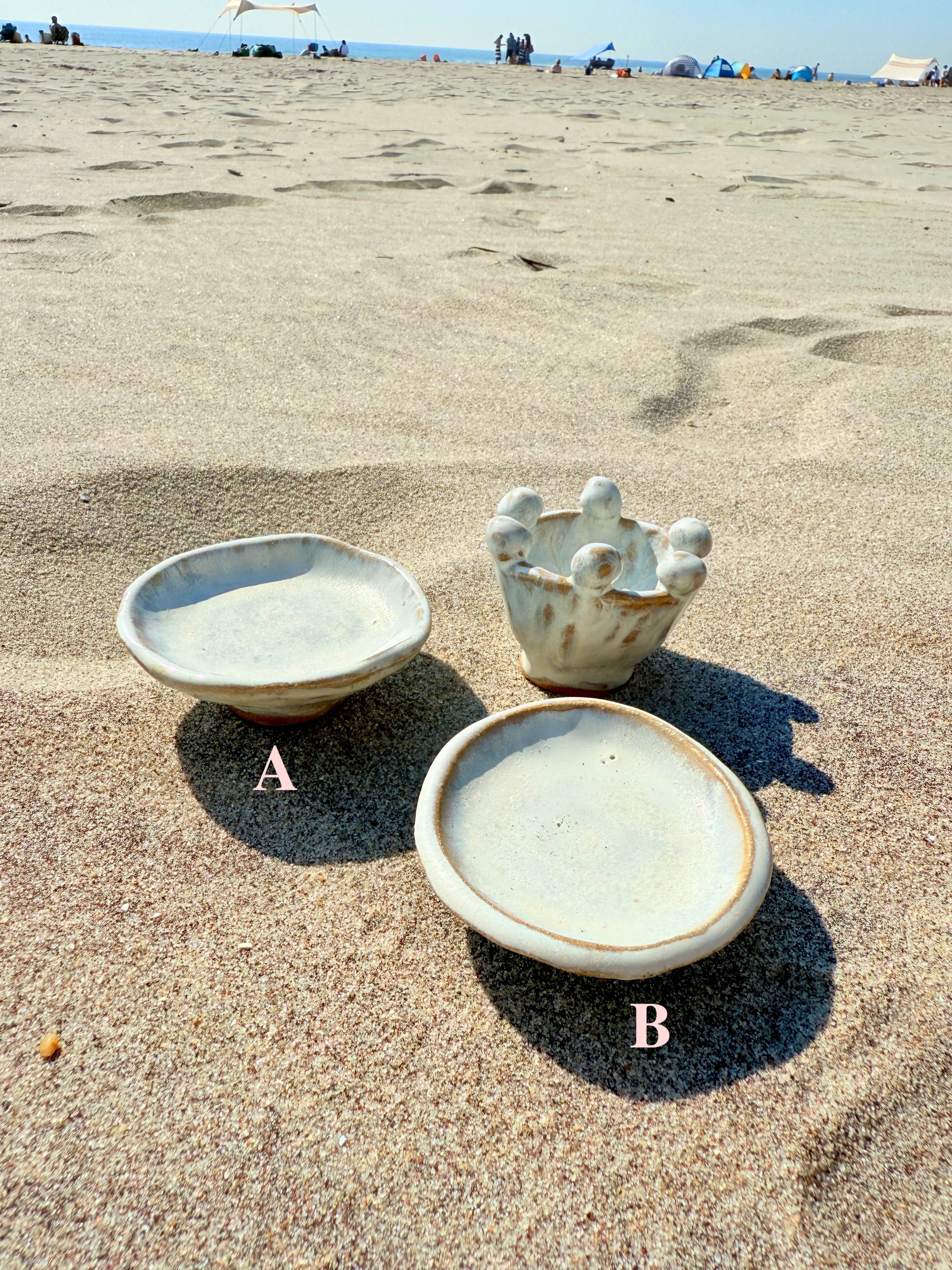 White Ceramic Trinket Tray – Handmade Minimalist Dish by Bunzy