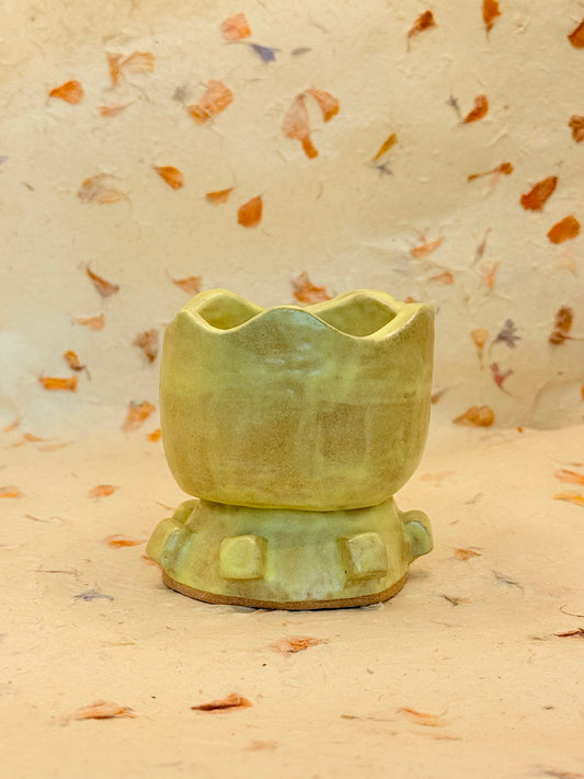 Handmade Yellow Ceramic Vessel