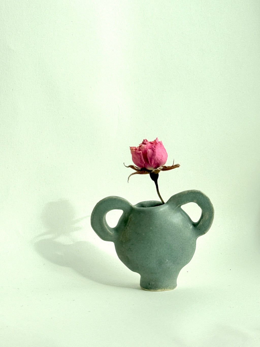 Small sculptural stoneware vase for air plants crafted by Bunzy NYC