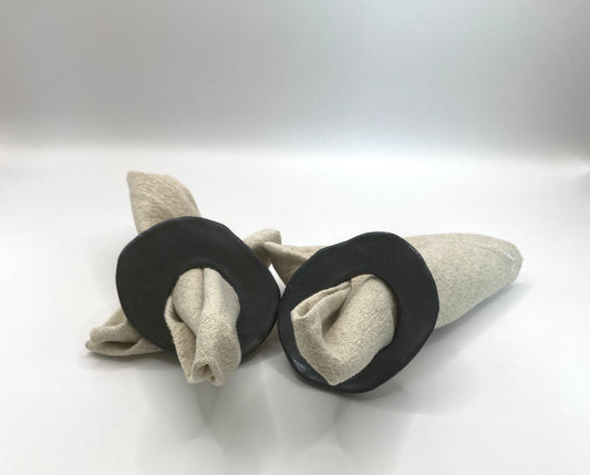 Four Ceramic Napkin Ring Holders