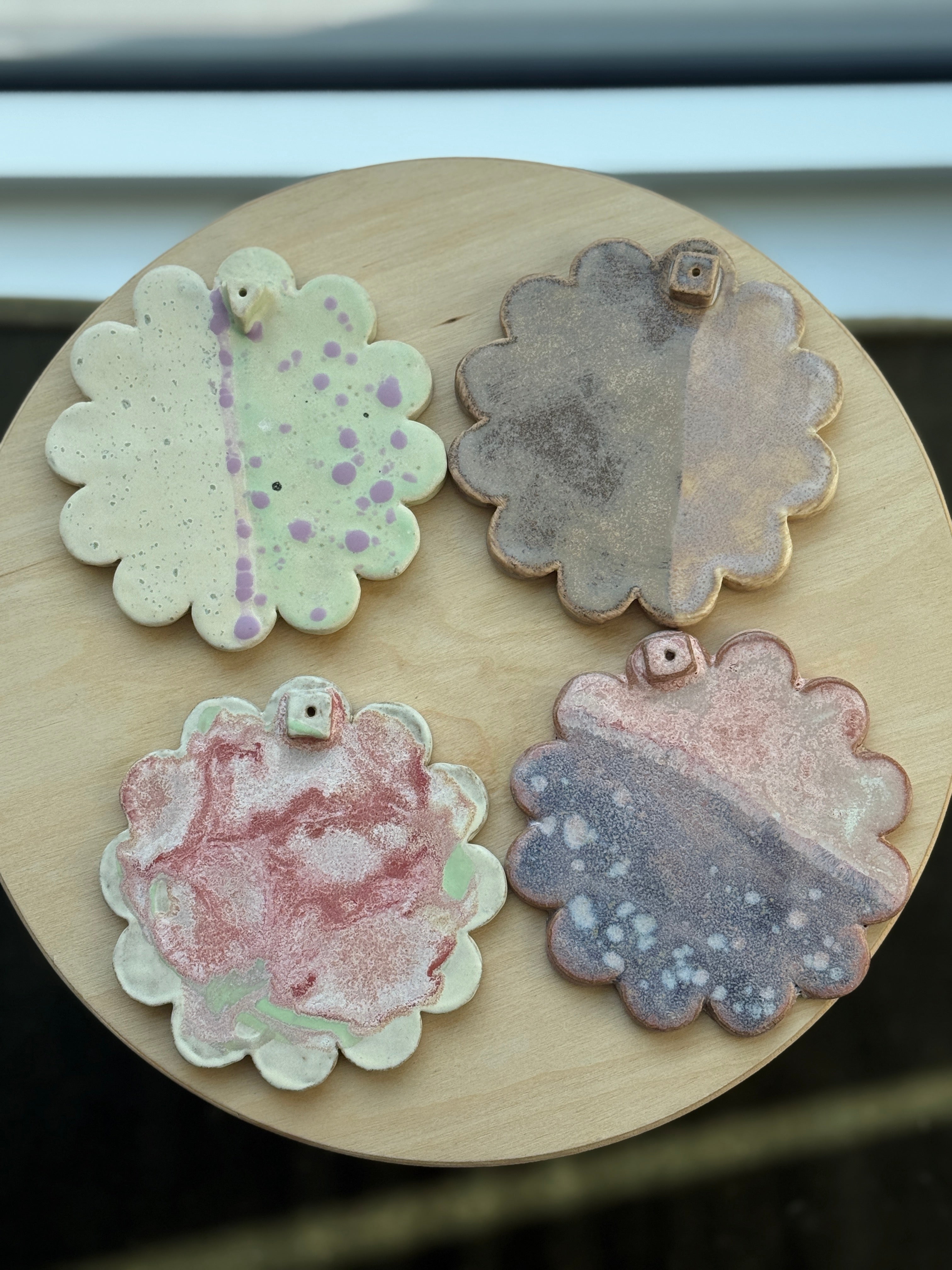 Handmade Floral Ceramic Incense Holder