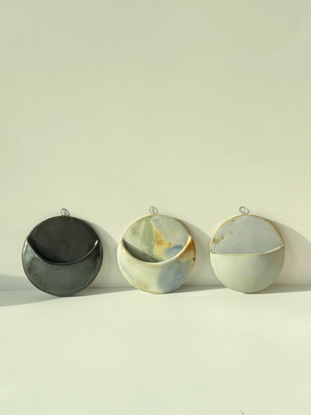 Moon Phase Wall Pocket – Ceramic Wall Hanging Planter & Vase