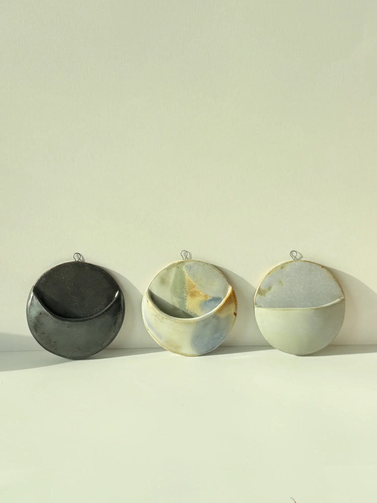 Moon Phase Wall Pocket – Ceramic Wall Hanging Planter & Vase