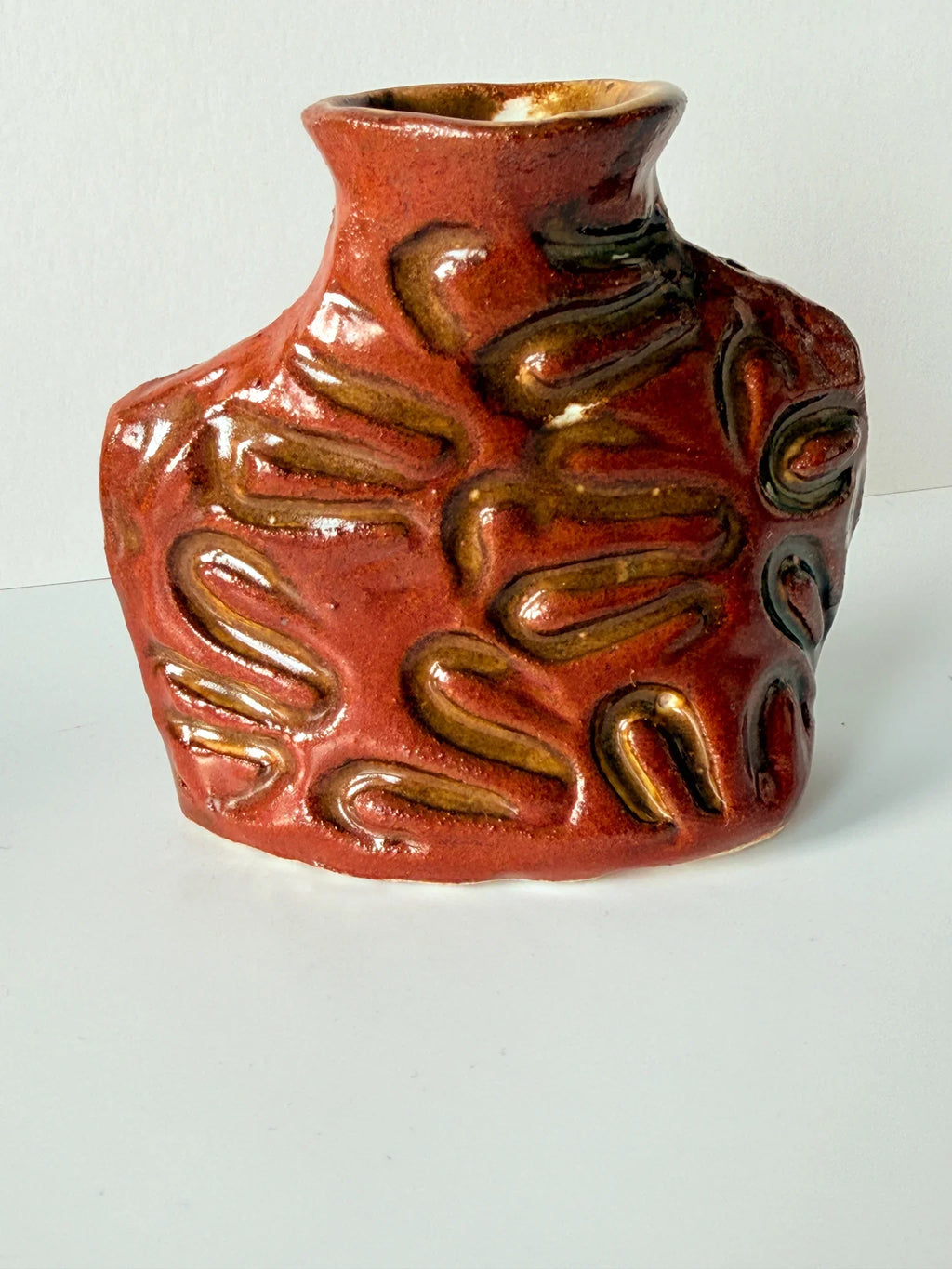 Stamped Texture Bud Vase – Handmade Ceramic Vase (Periwinkle, Rust, or Butter)
