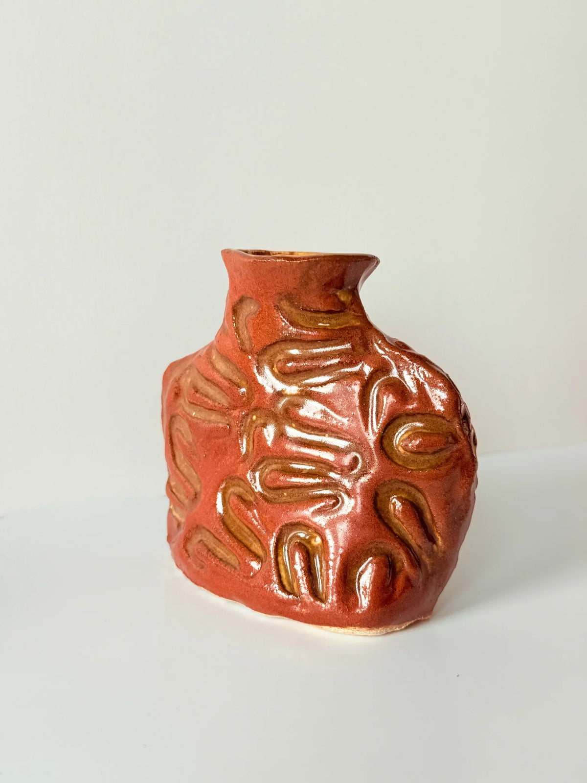 Stamped Texture Bud Vase – Handmade Ceramic Vase (Periwinkle, Rust, or Butter)