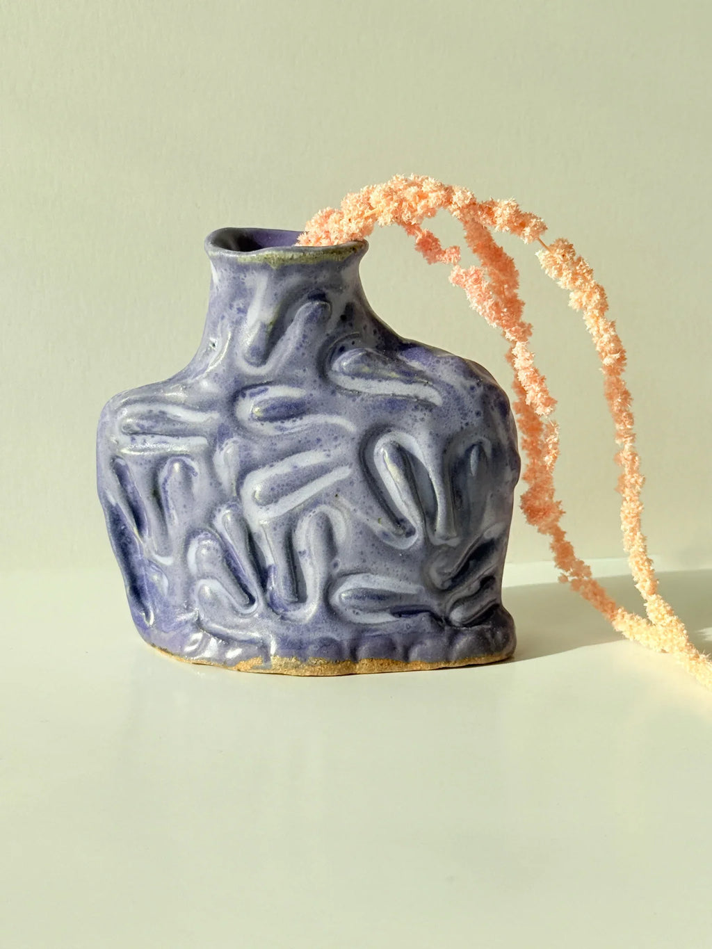 Stamped Texture Bud Vase – Handmade Ceramic Vase (Periwinkle, Rust, or Butter)