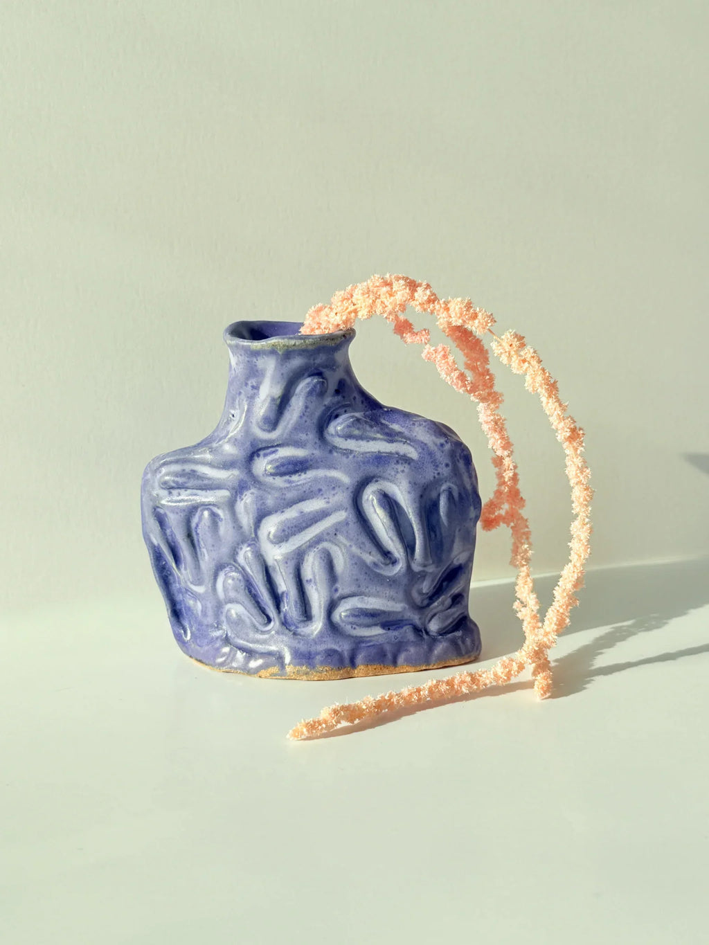 Stamped Texture Bud Vase – Handmade Ceramic Vase (Periwinkle, Rust, or Butter)