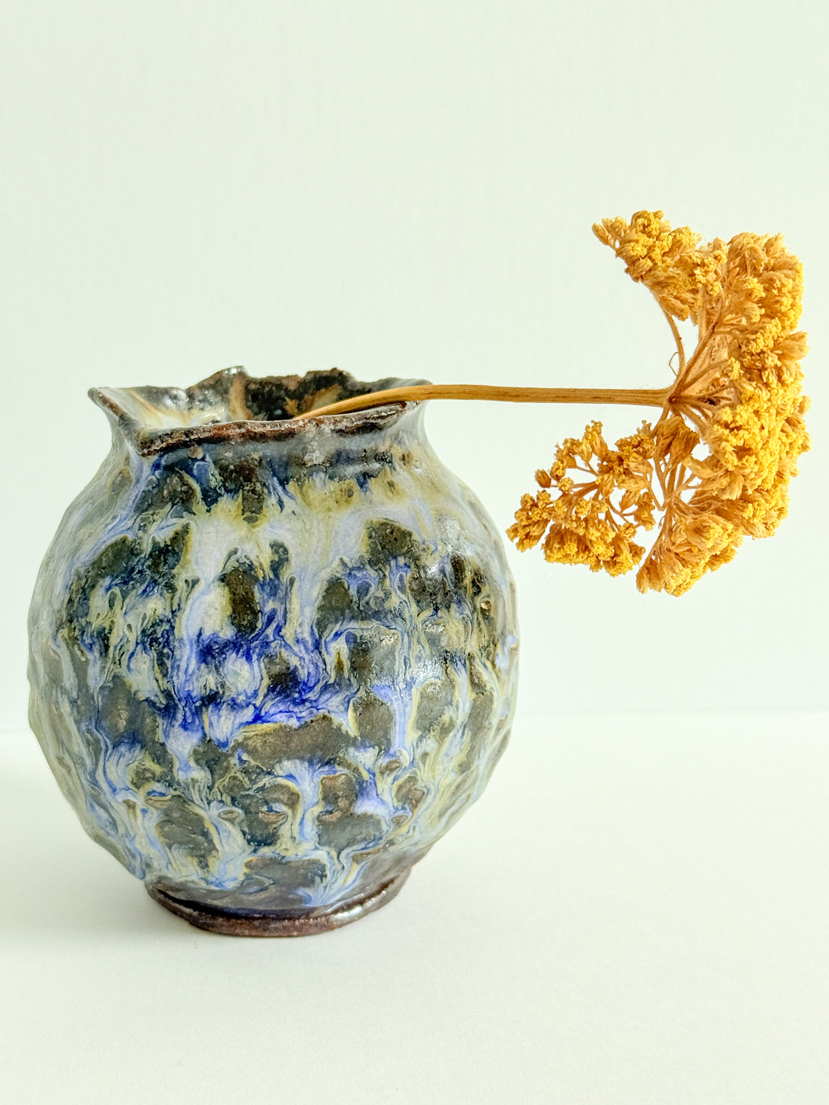 Handbuilt Stoneware Bud Vase in Purple or Brown Lava Glaze