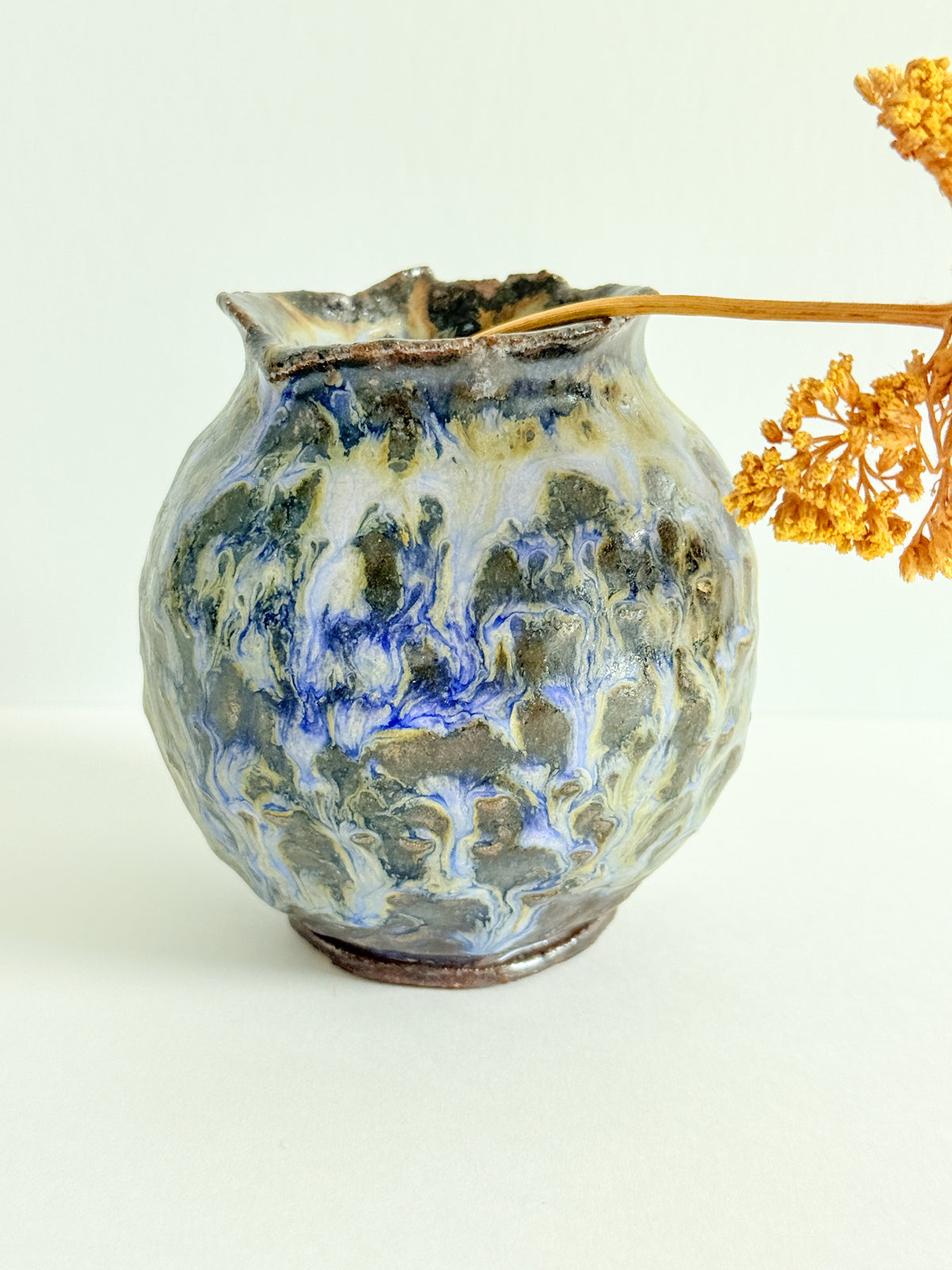 Handbuilt Stoneware Bud Vase in Purple or Brown Lava Glaze
