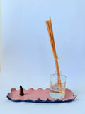 Pink Ceramic Wavy Tray – Handmade Stoneware Dish – Organic Pottery Jewelry Tray