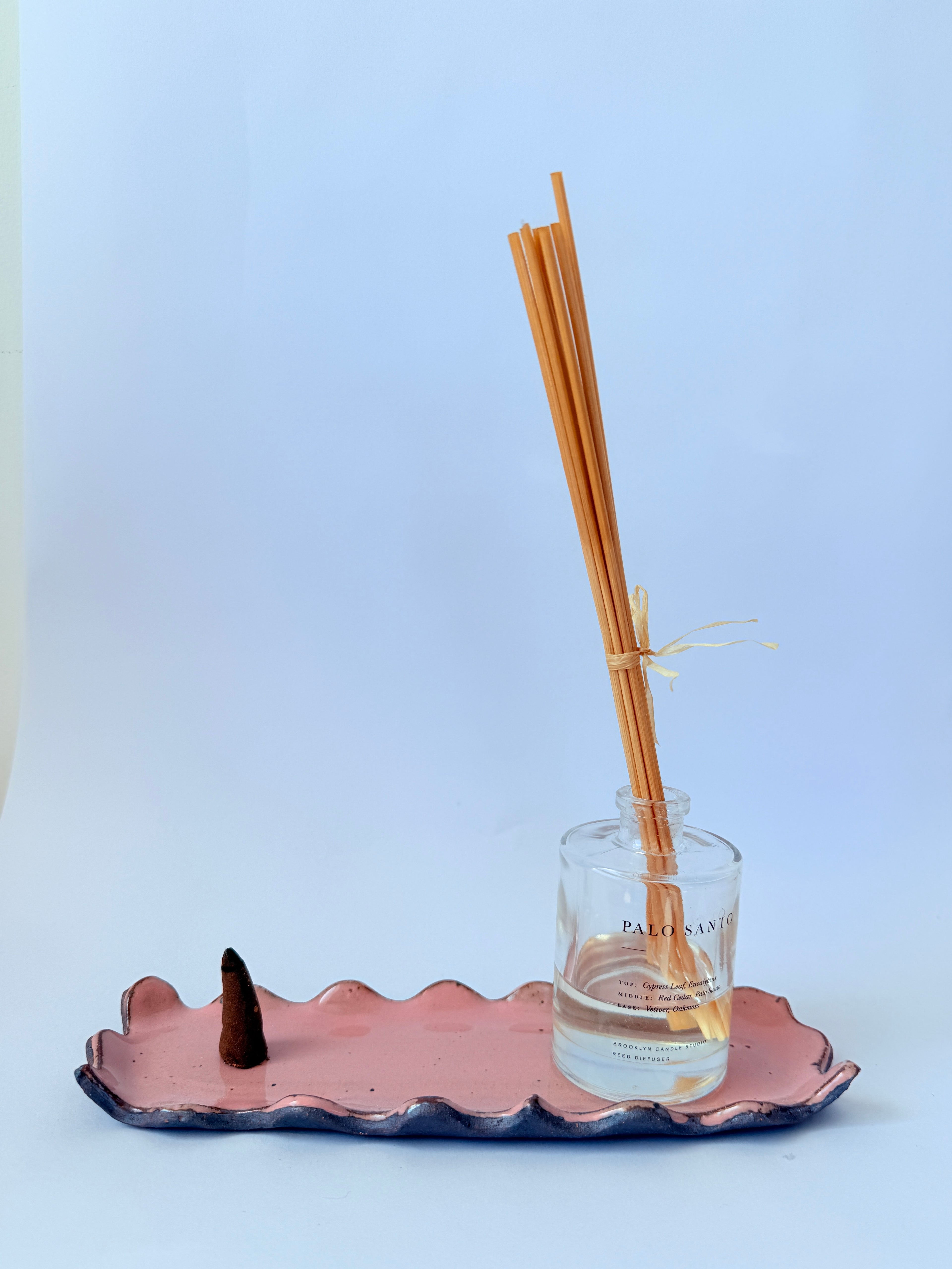 Pink Ceramic Wavy Tray – Handmade Stoneware Dish – Organic Pottery Jewelry Tray