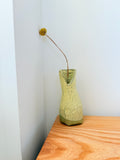 Speckled Green Ceramic V-Neck Vase — Handbuilt Stoneware Bud Vase