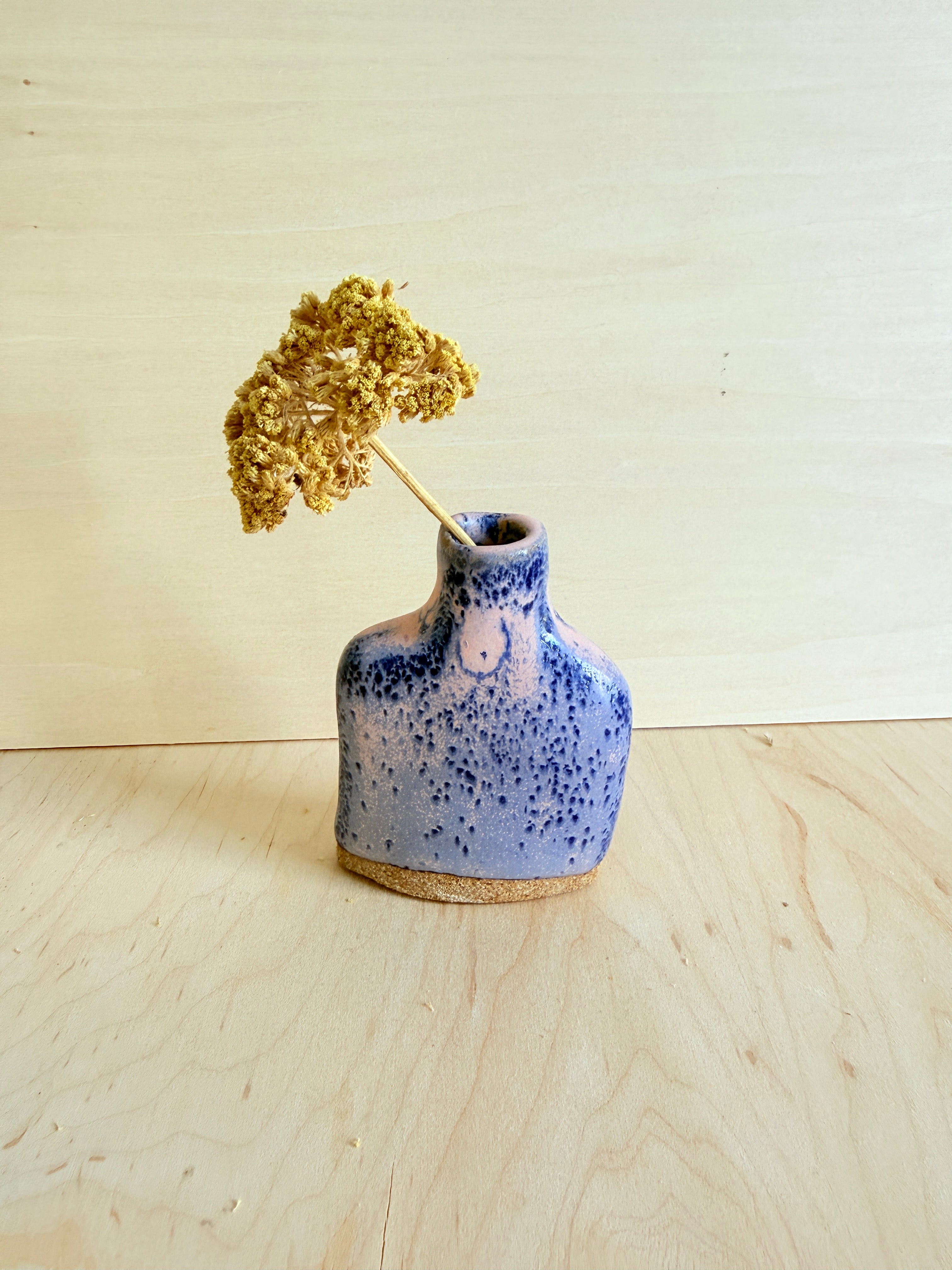 Pink & Blue Ceramic Potion Vessel — Handbuilt Stoneware, Two Sizes