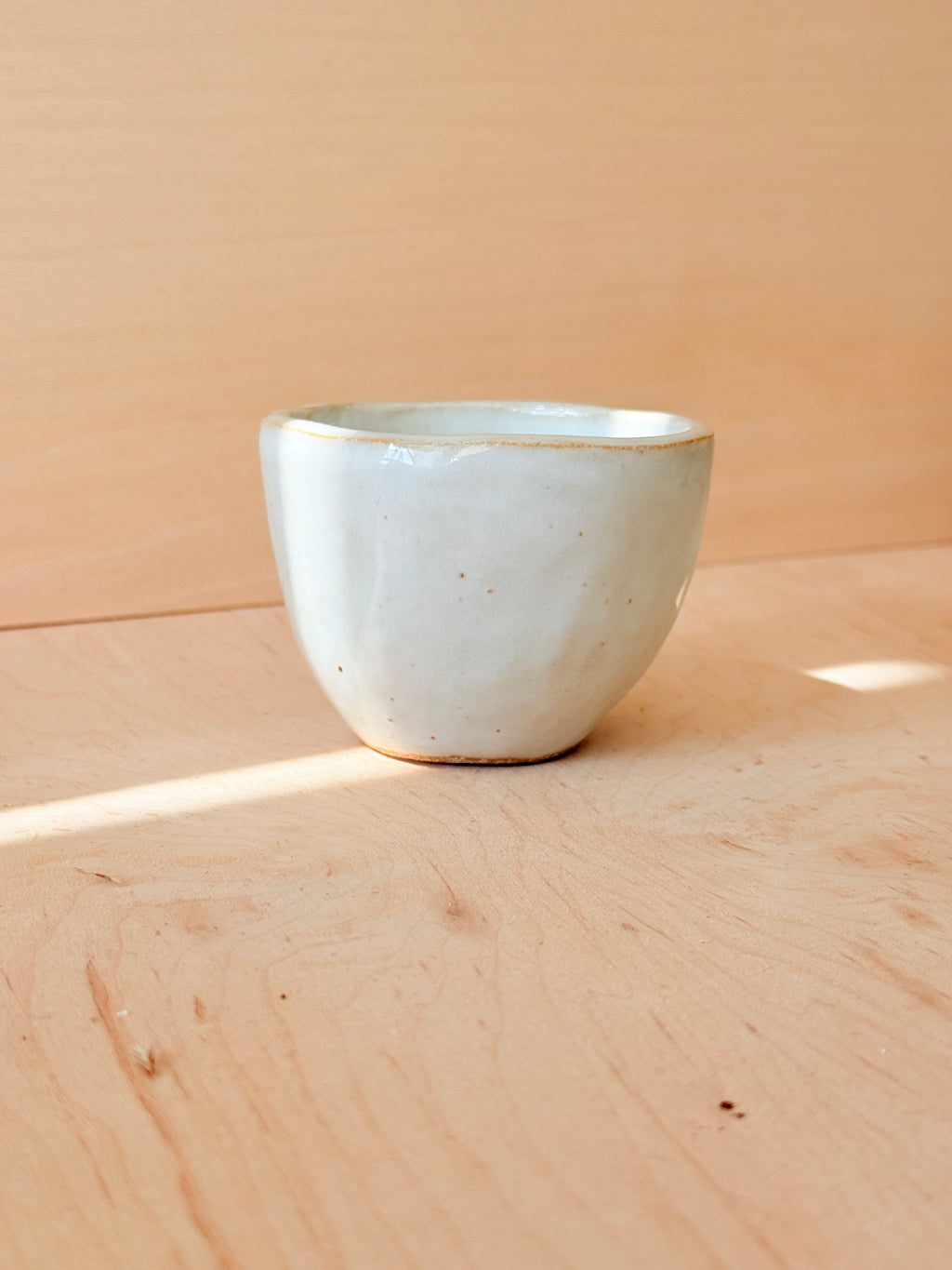 White Ceramic Drinking Vessel — Handbuilt Stoneware, Matte or Gloss Finish