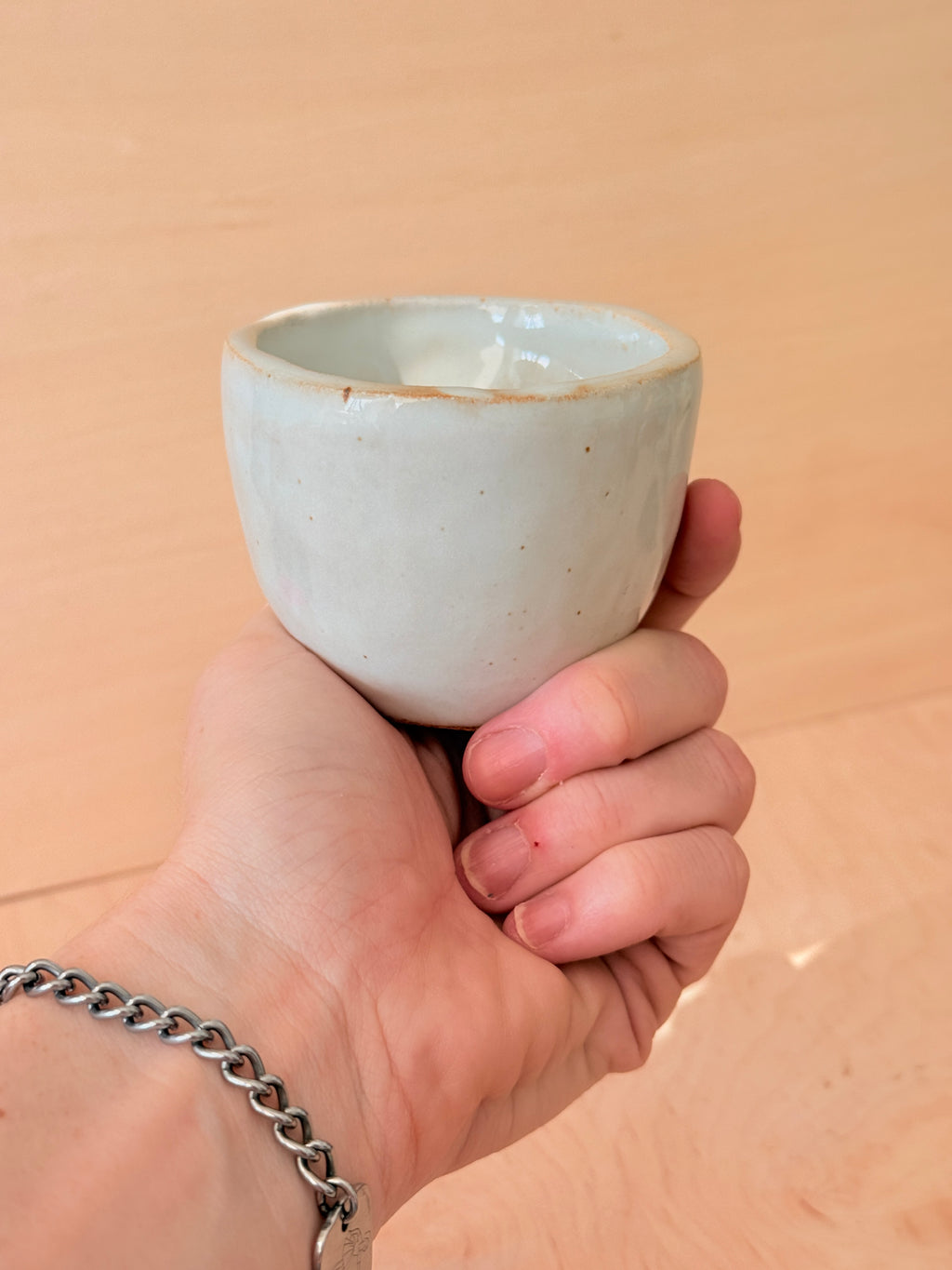 White Ceramic Drinking Vessel — Handbuilt Stoneware, Matte or Gloss Finish