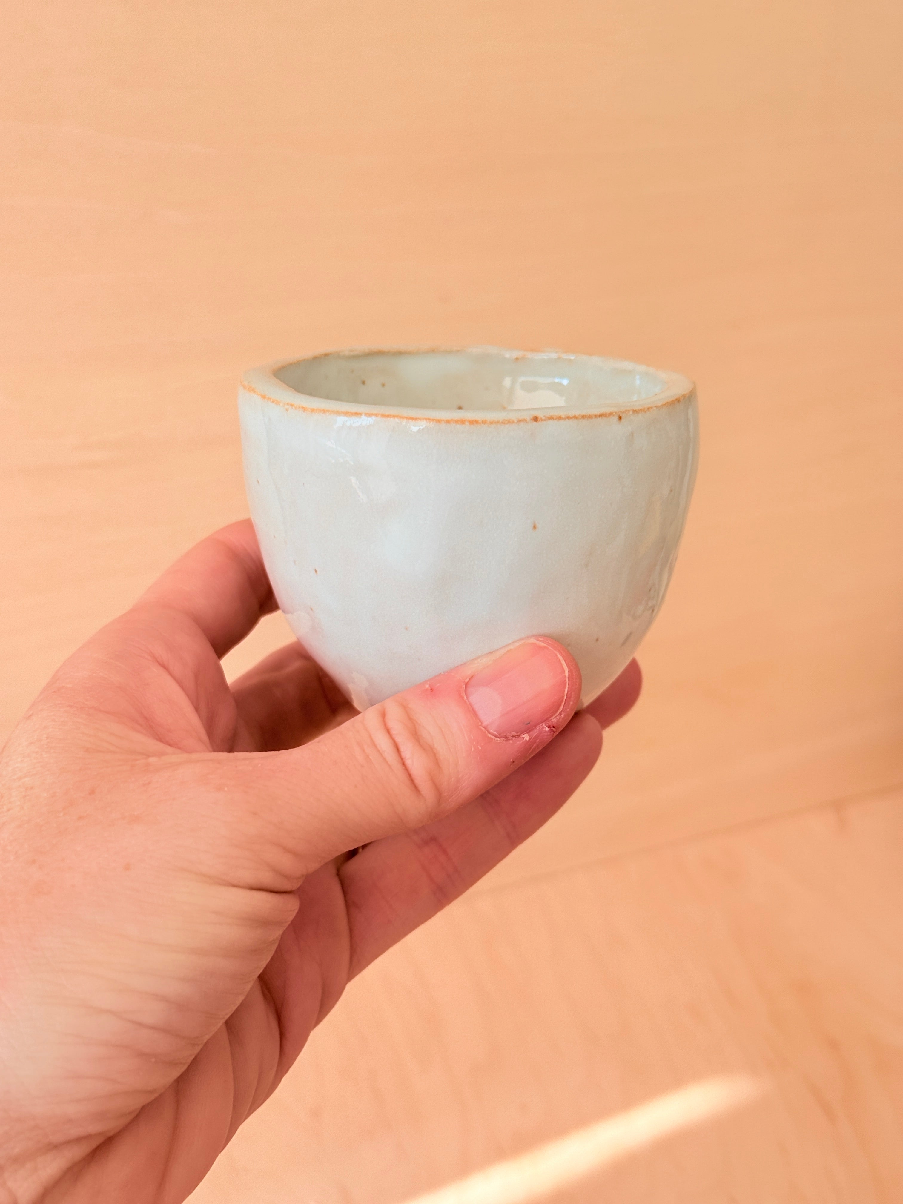 White Ceramic Drinking Vessel — Handbuilt Stoneware, Matte or Gloss Finish