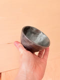 Metallic Black Ceramic Latte Cup — Handbuilt Stoneware, Two Sizes