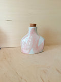 White & Pink / Green & Pink Ceramic Bud Vase — Handbuilt Stoneware