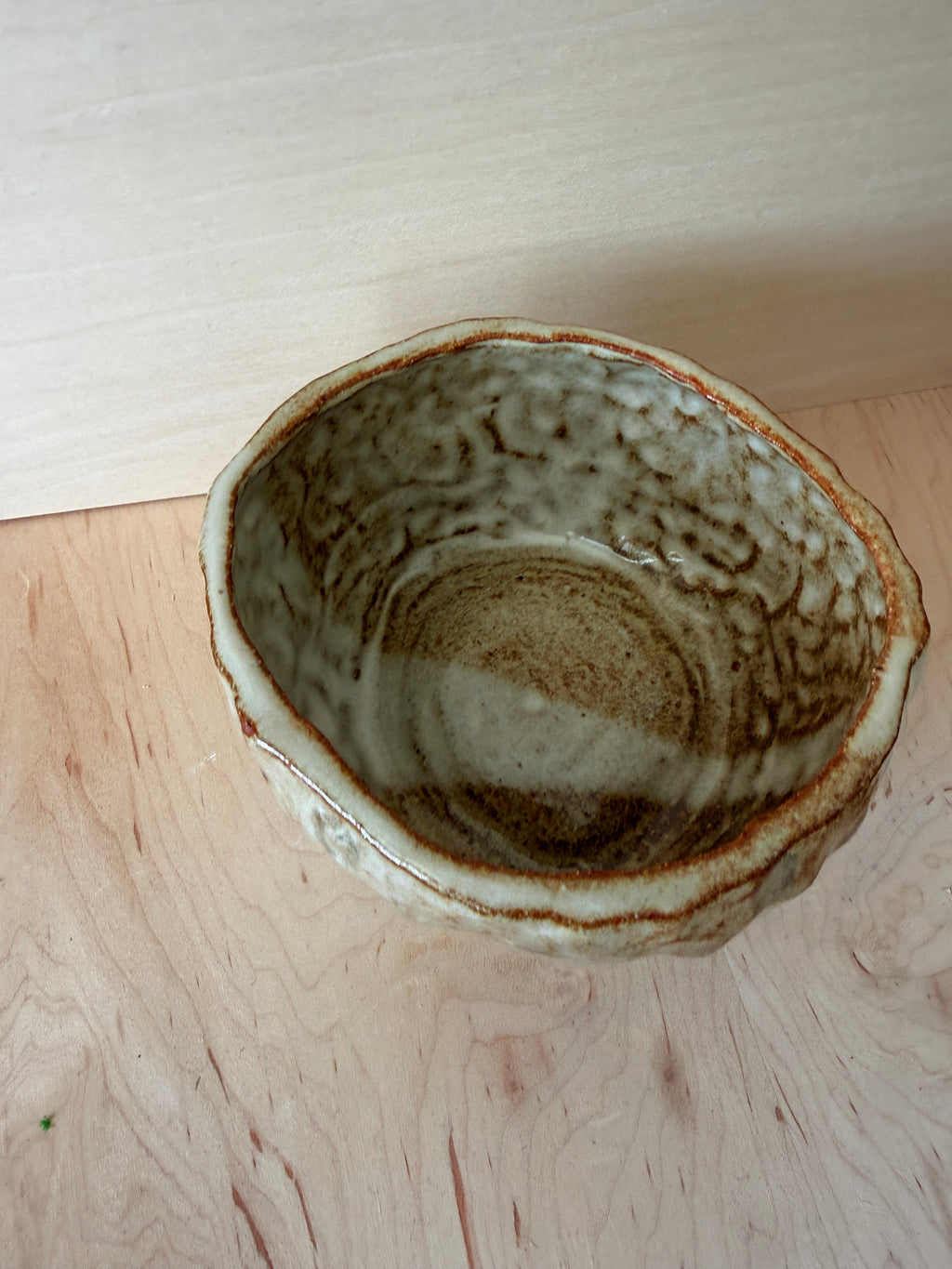 Rustic Ash Glaze Ceramic Pedestal Bowl — Handbuilt Stoneware