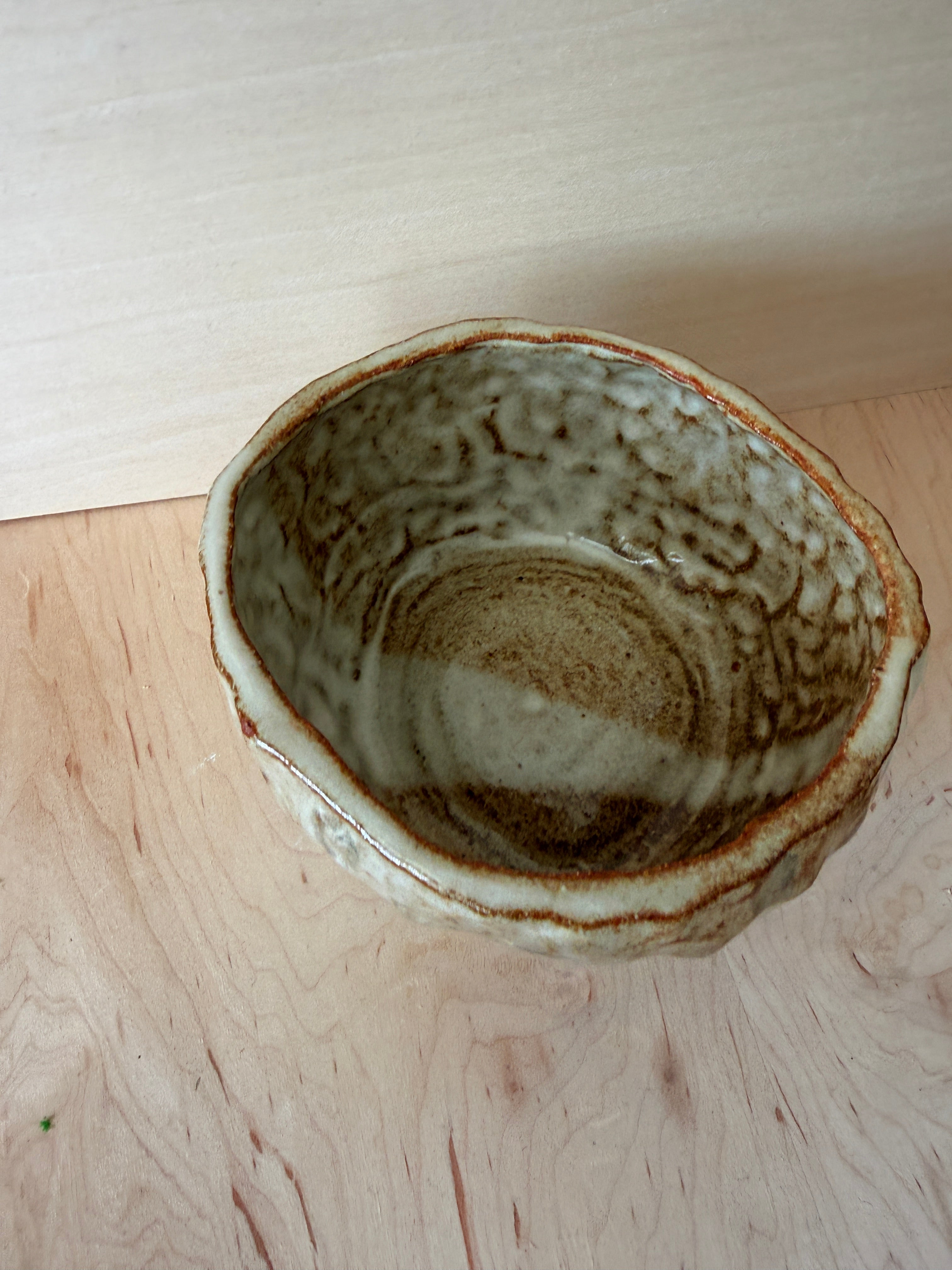 Rustic Ash Glaze Ceramic Pedestal Bowl — Handbuilt Stoneware