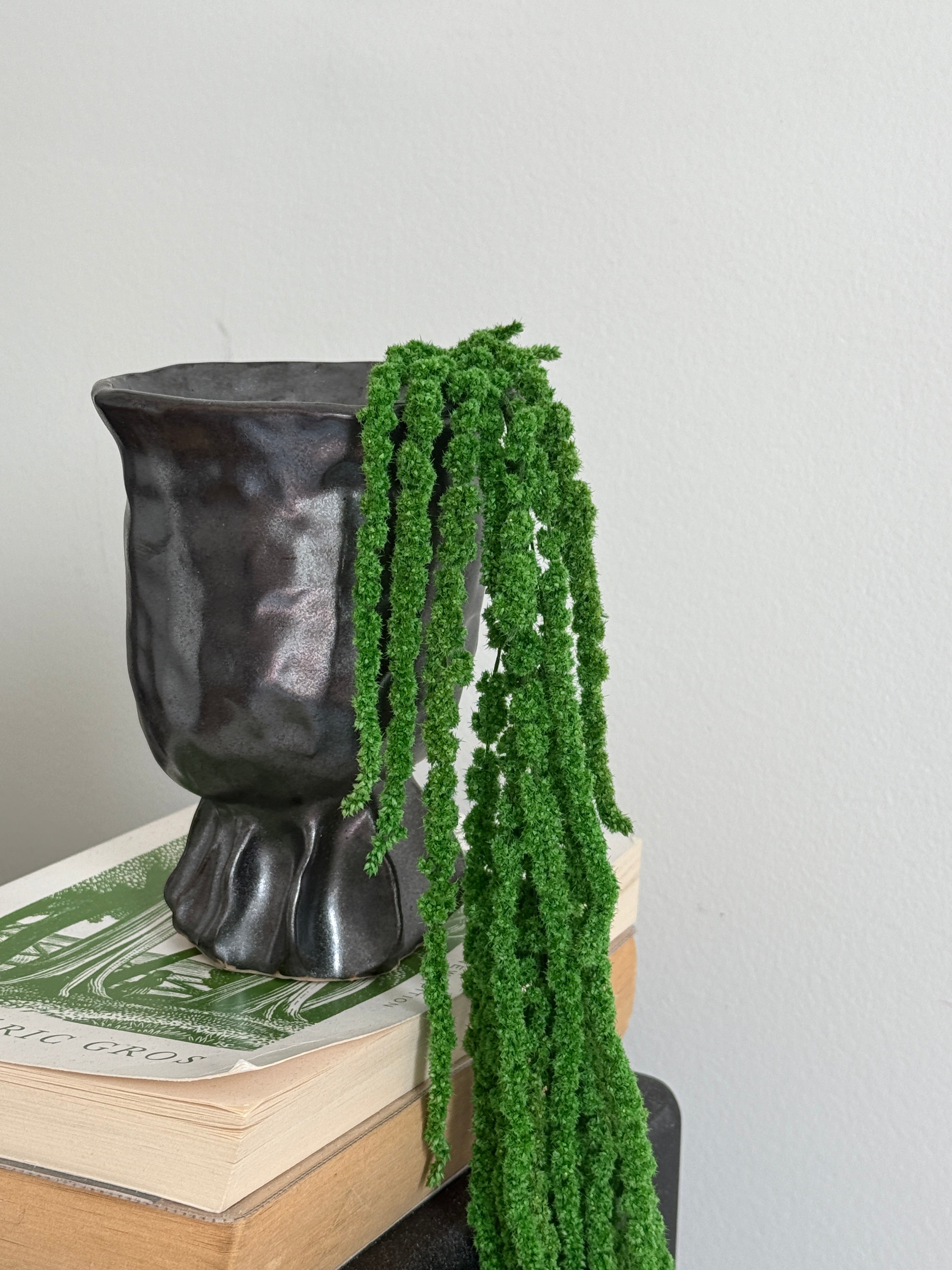 Metallic Ceramic Goblet — Handbuilt Stoneware with Sculpted Base