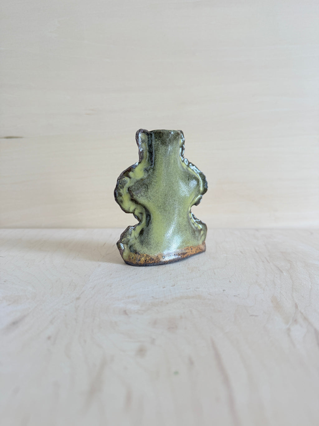Wavy Body Ceramic Vessel — Handbuilt Stoneware, Lavender,Blue & Pink or Lime