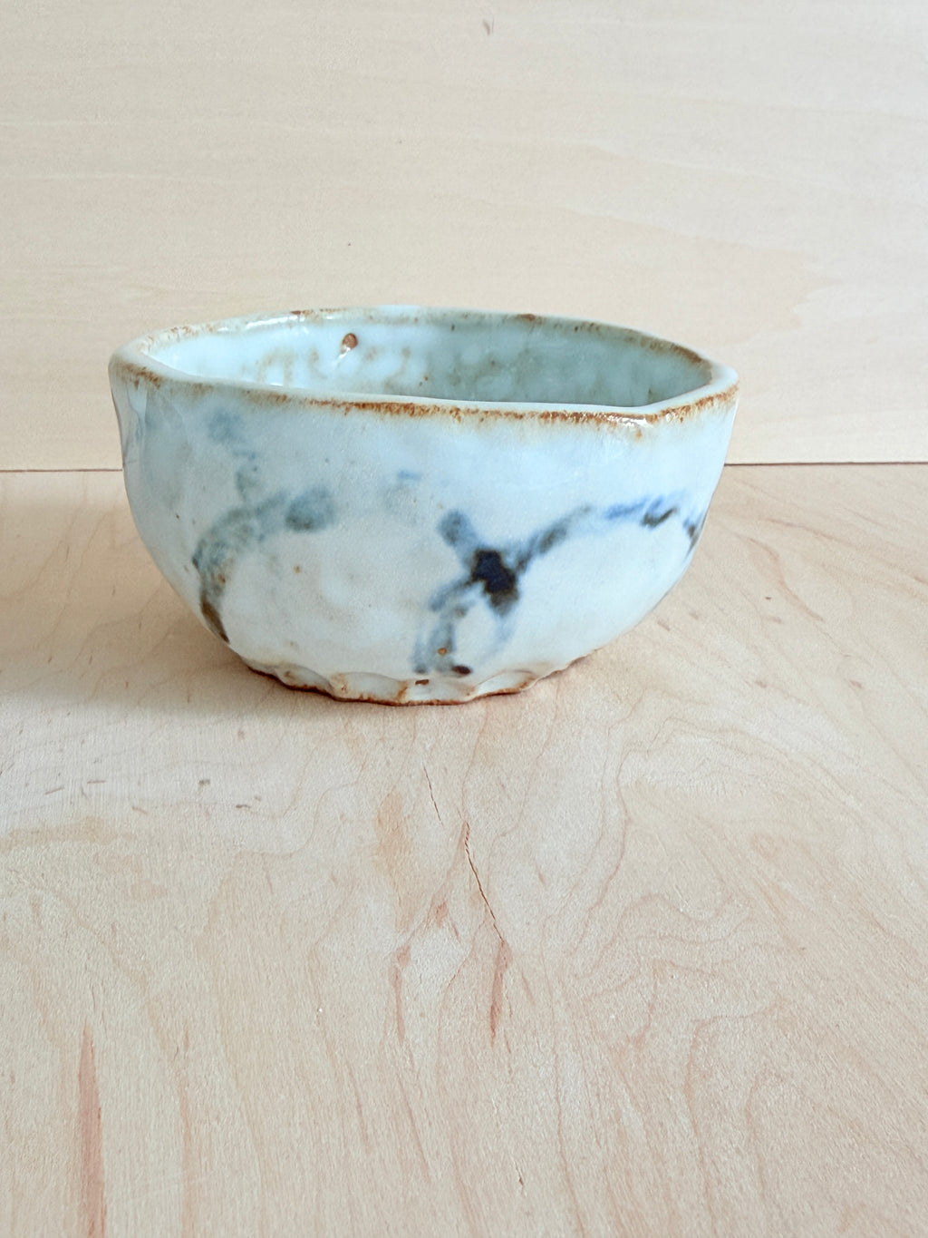 White & Black Ink Ceramic Latte Cup — Handbuilt Stoneware, Two Styles