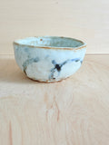 White & Black Ink Ceramic Latte Cup — Handbuilt Stoneware, Two Styles
