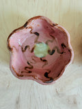Pink Petal Ceramic Trinket Dish — Handbuilt Stoneware, Swirl or Floral Pattern
