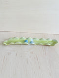 Chartreuse Wavy Ceramic Tray — Handbuilt Stoneware