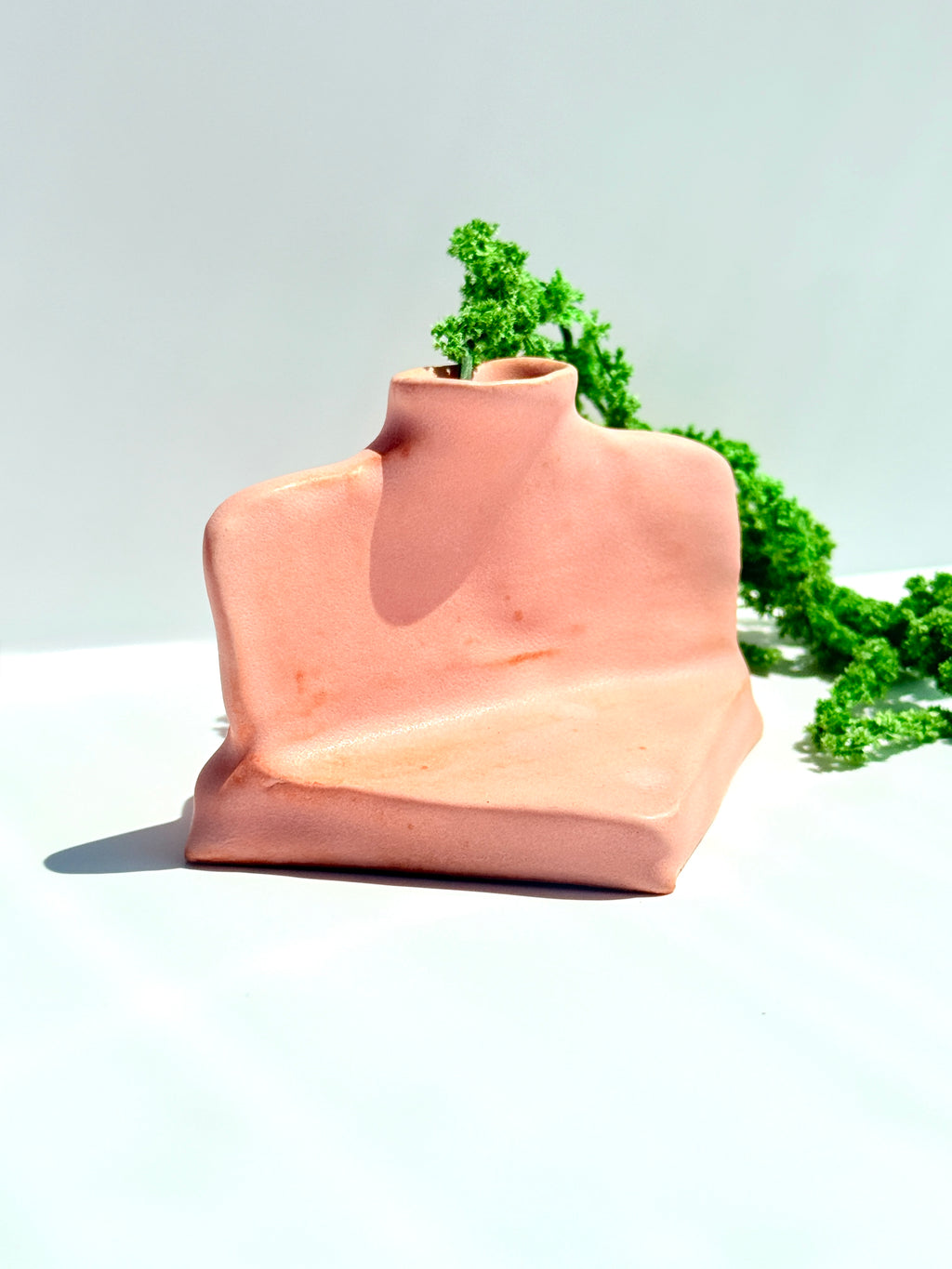Pink Vase | Modern Sculptural Ceramic Vase | Small Geometric Bud Vase