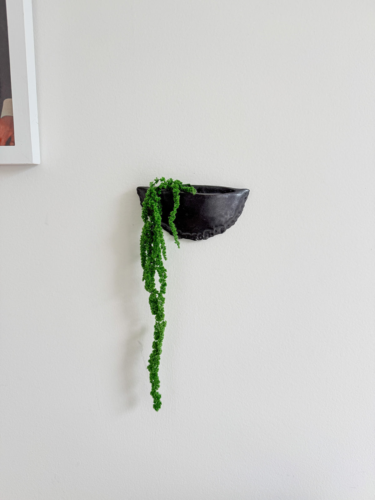 Wall Planter | Matte Black Handbuilt Stoneware Wall Hanging