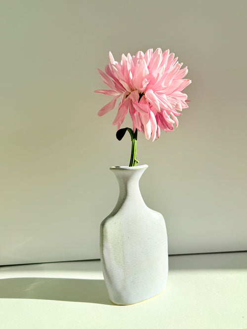 Pale Lavender Bottle Vase, Handbuilt Matte Ceramic Bud Vase
