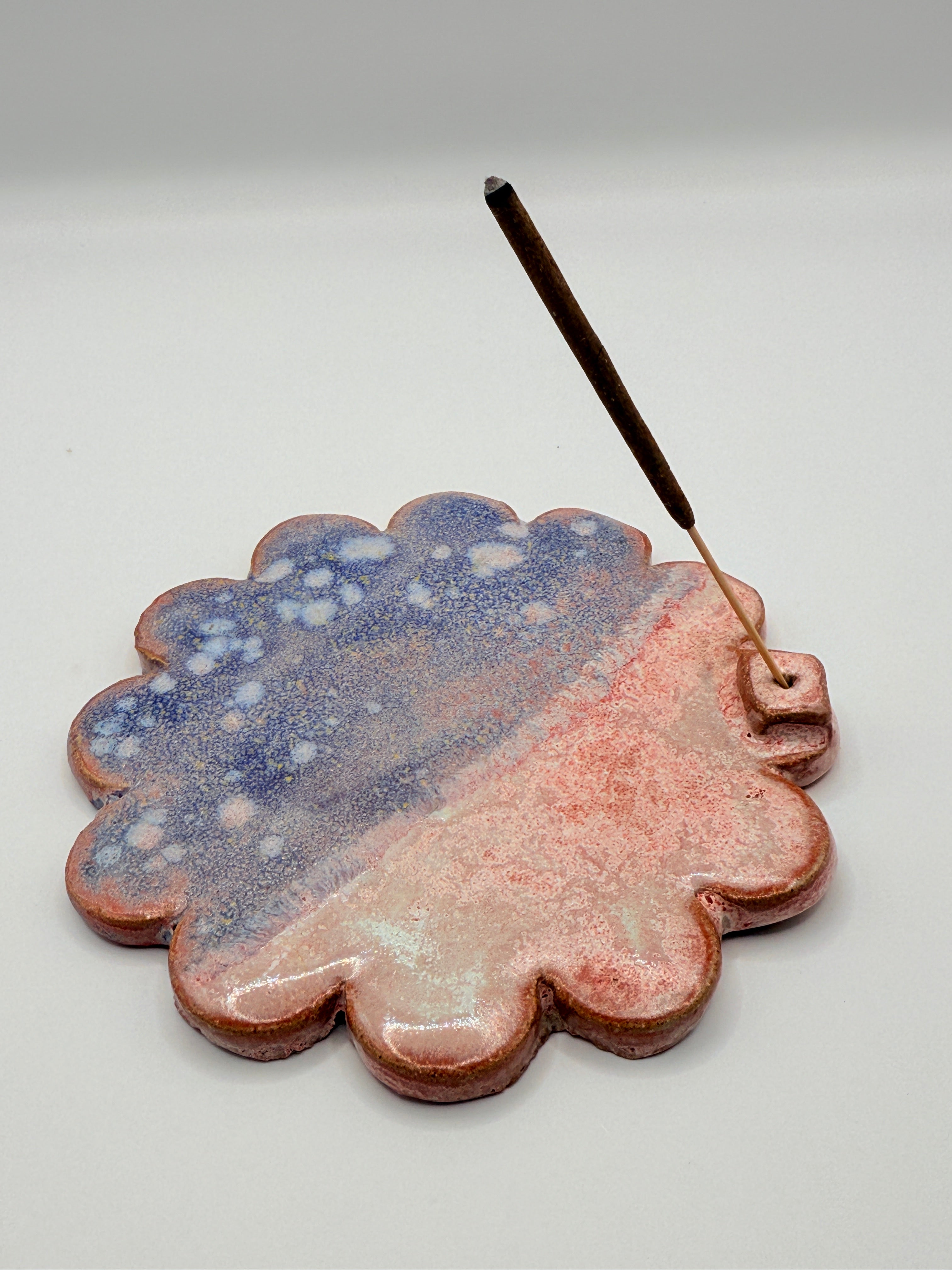 Handmade Floral Ceramic Incense Holder