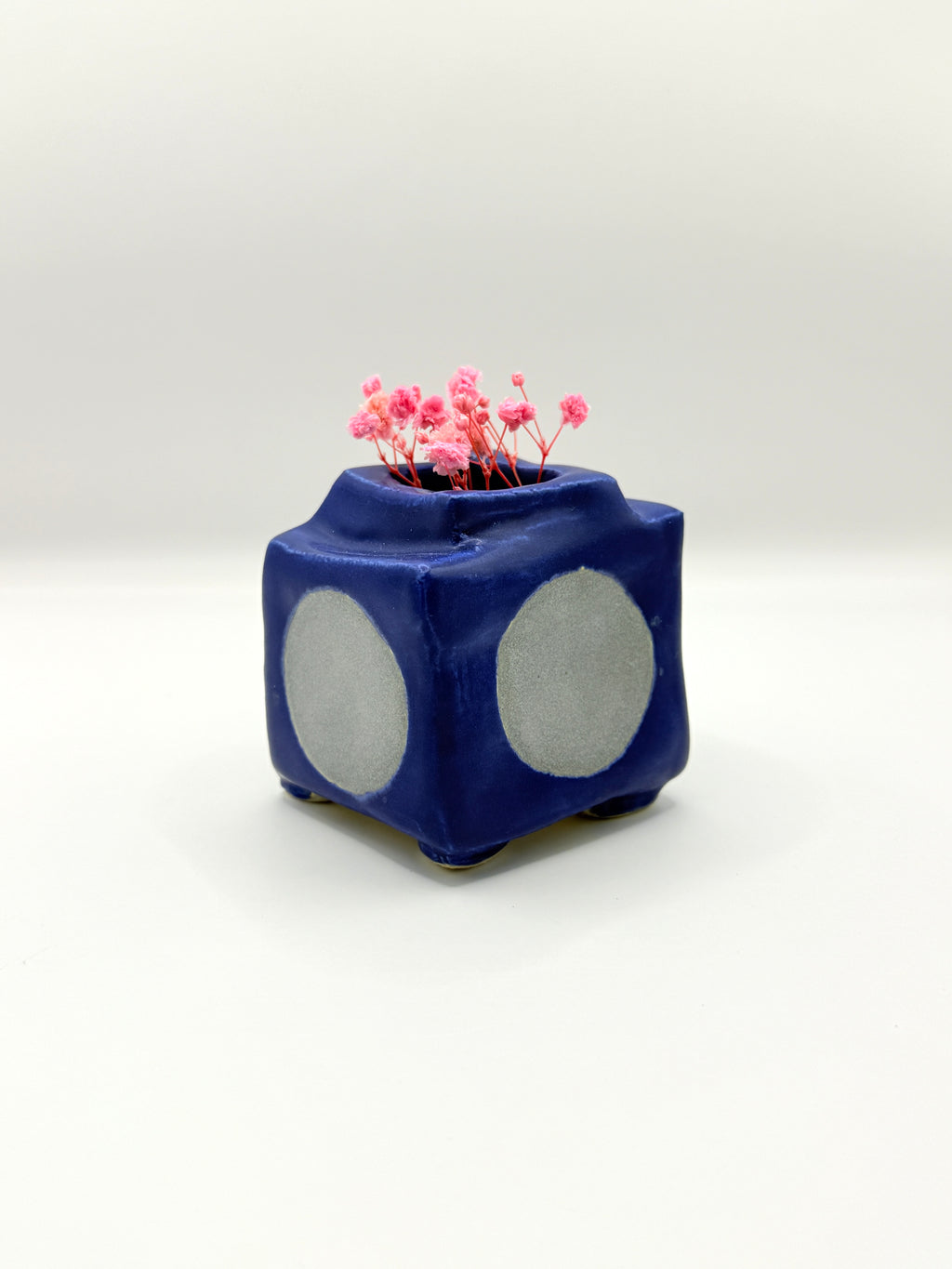 Mini Ceramic Indigo Square Vase