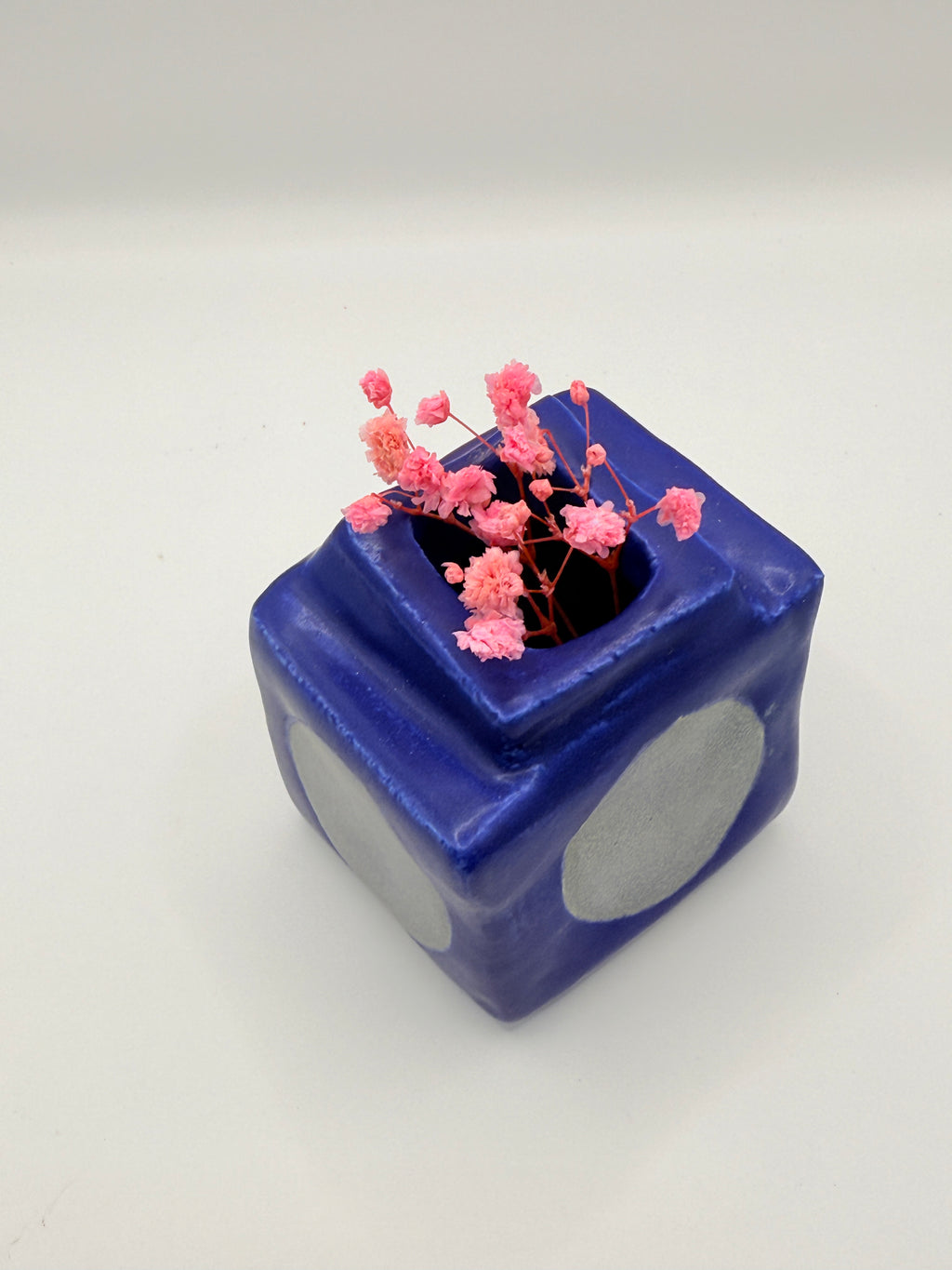 Mini Ceramic Indigo Square Vase