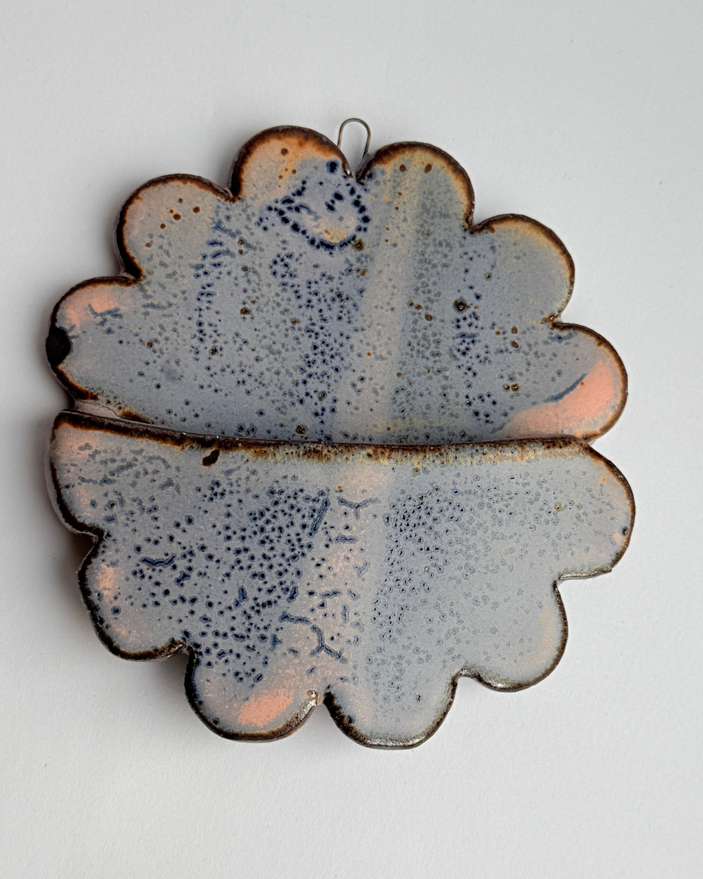 Handmade Blue and Pink Ceramic Wall Pocket | Organic Hanging Planter | Funky Art
