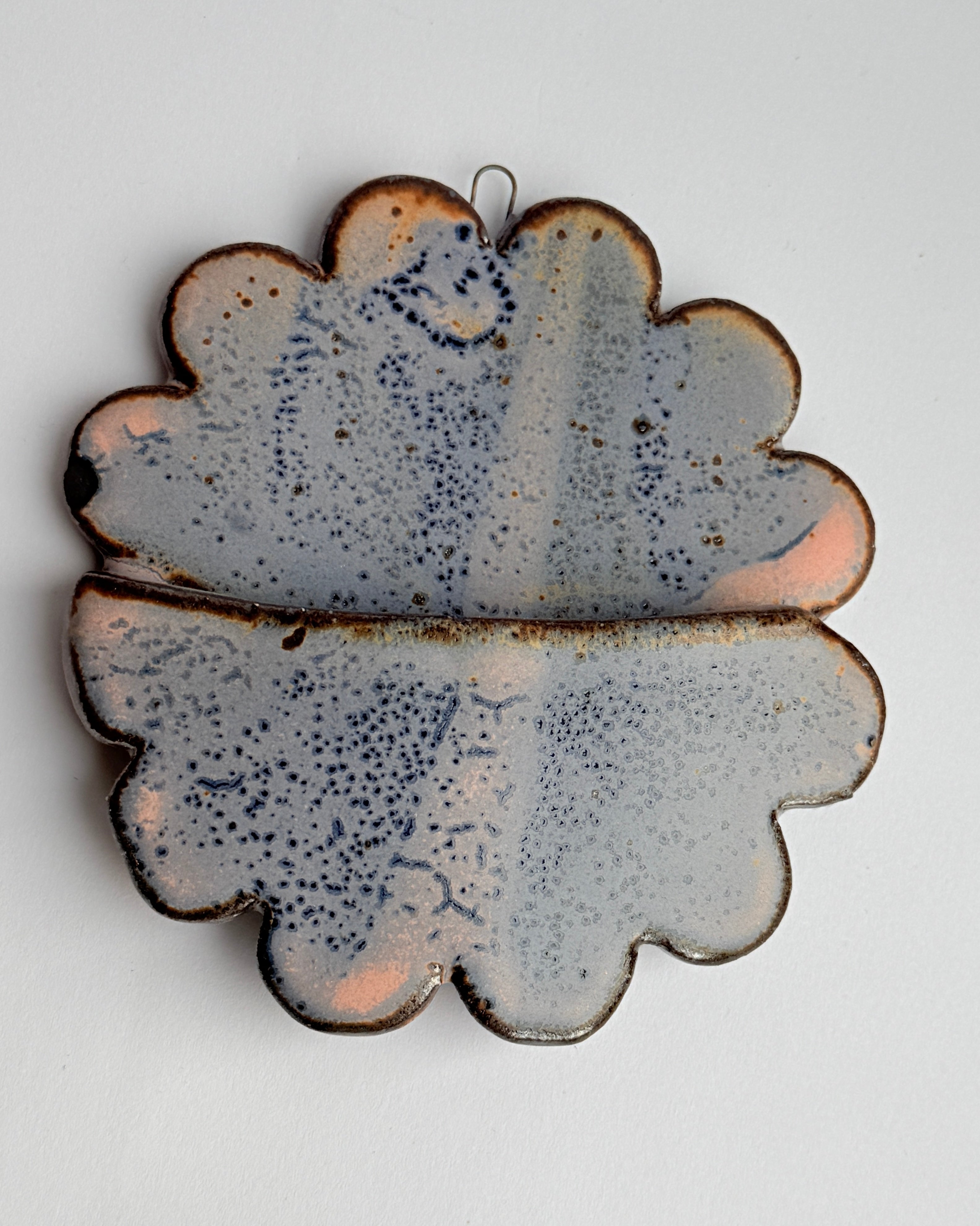 Handmade Blue and Pink Ceramic Wall Pocket | Organic Hanging Planter | Funky Art