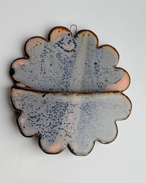 Handmade Blue and Pink Ceramic Wall Pocket | Organic Hanging Planter | Funky Art