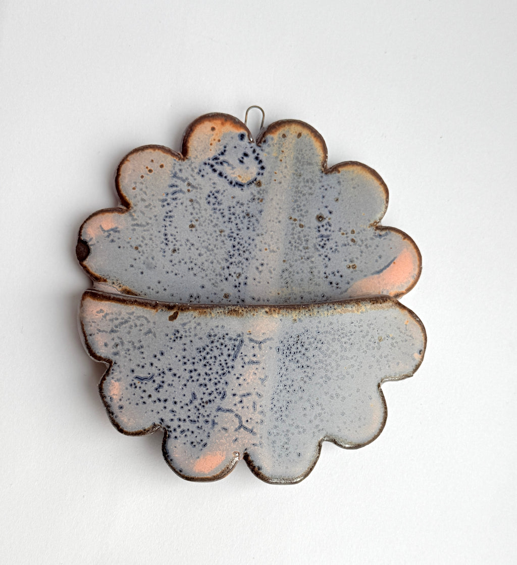 Handmade Blue and Pink Ceramic Wall Pocket | Organic Hanging Planter | Funky Art