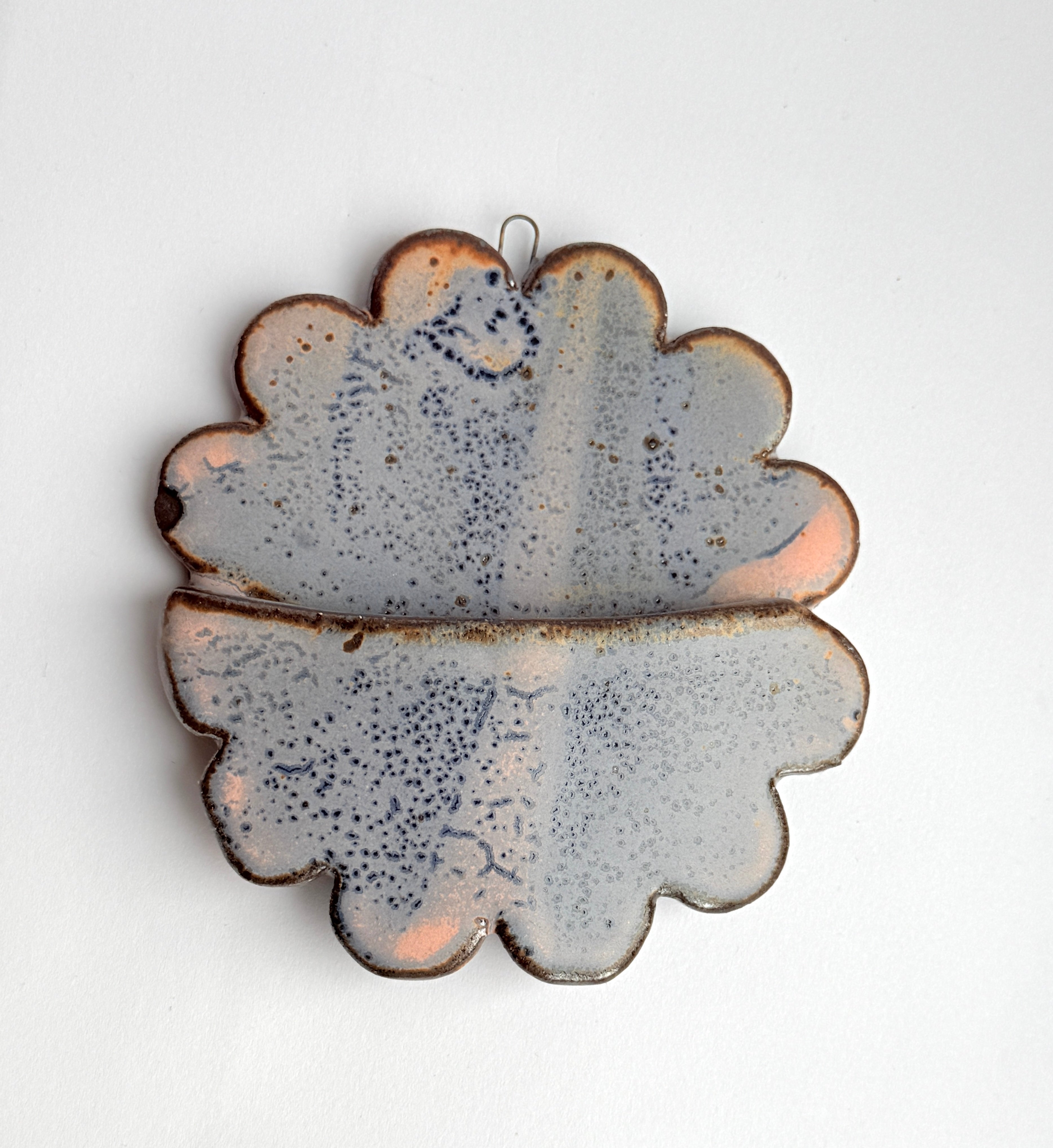 Handmade Blue and Pink Ceramic Wall Pocket | Organic Hanging Planter | Funky Art