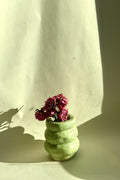 Artistic mint speckled stoneware vase for home decor, Bunzy