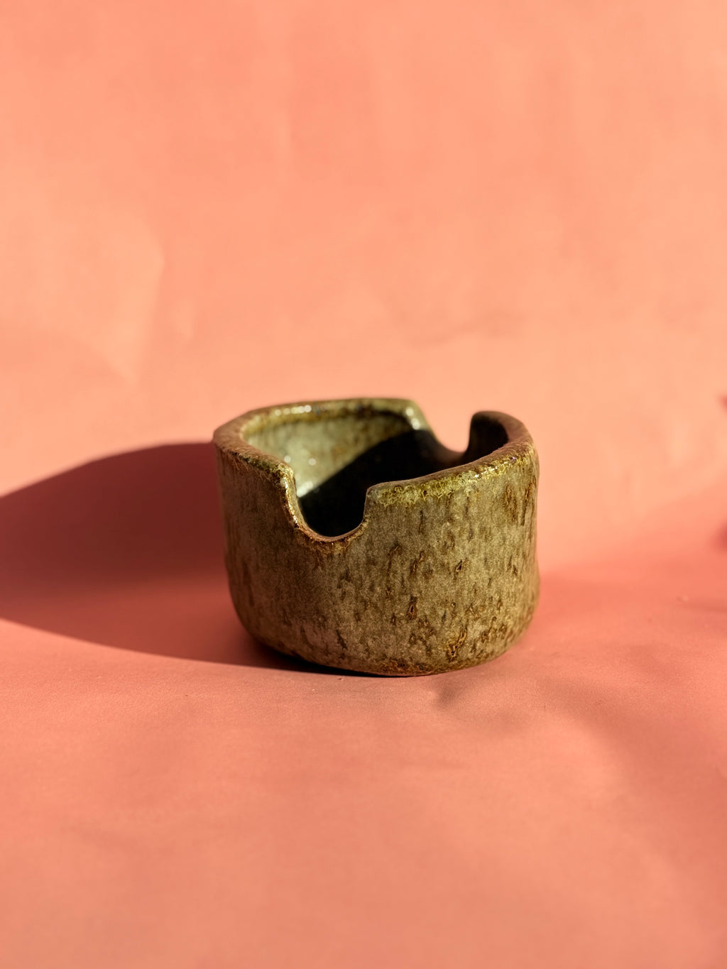 Handmade ceramic salt dish with organic stoneware glaze